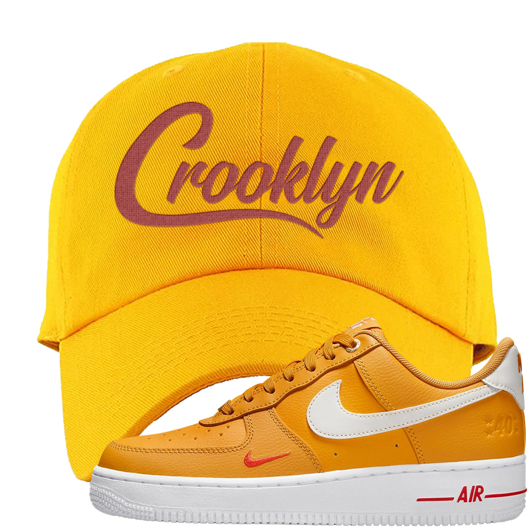 Yellow Ochre Low AF 1s Dad Hat | Crooklyn, Gold