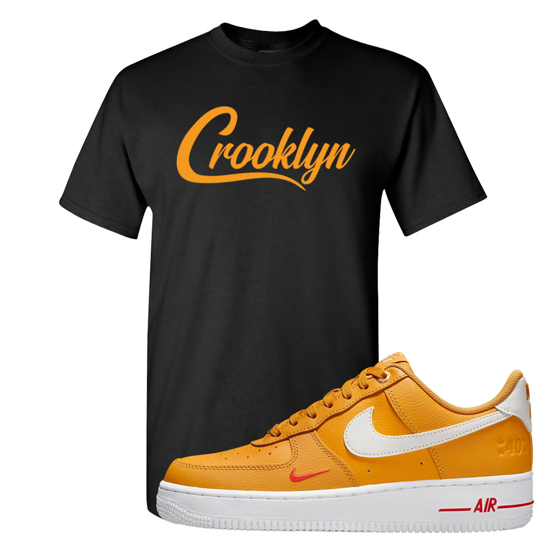 Yellow Ochre Low AF 1s T Shirt | Crooklyn, Black