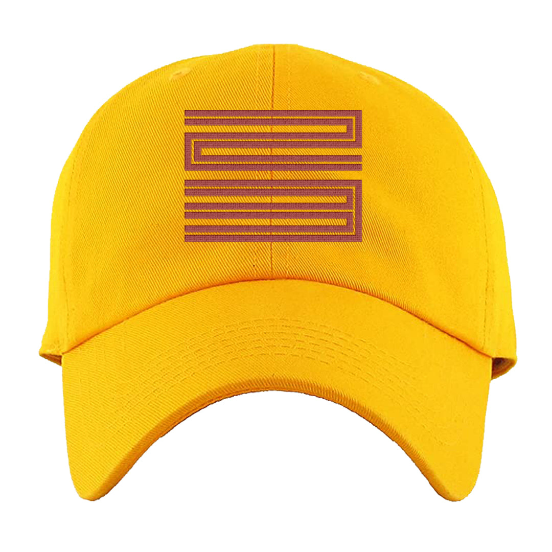 Yellow Ochre Low AF 1s Dad Hat | Double Line 23, Gold