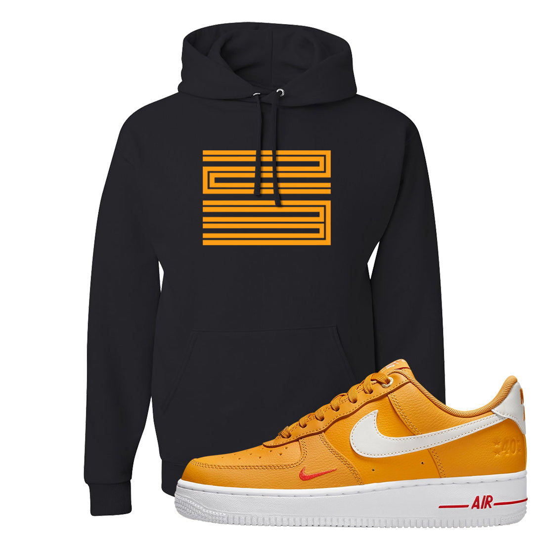 Yellow Ochre Low AF 1s Hoodie | Double Line 23, Black