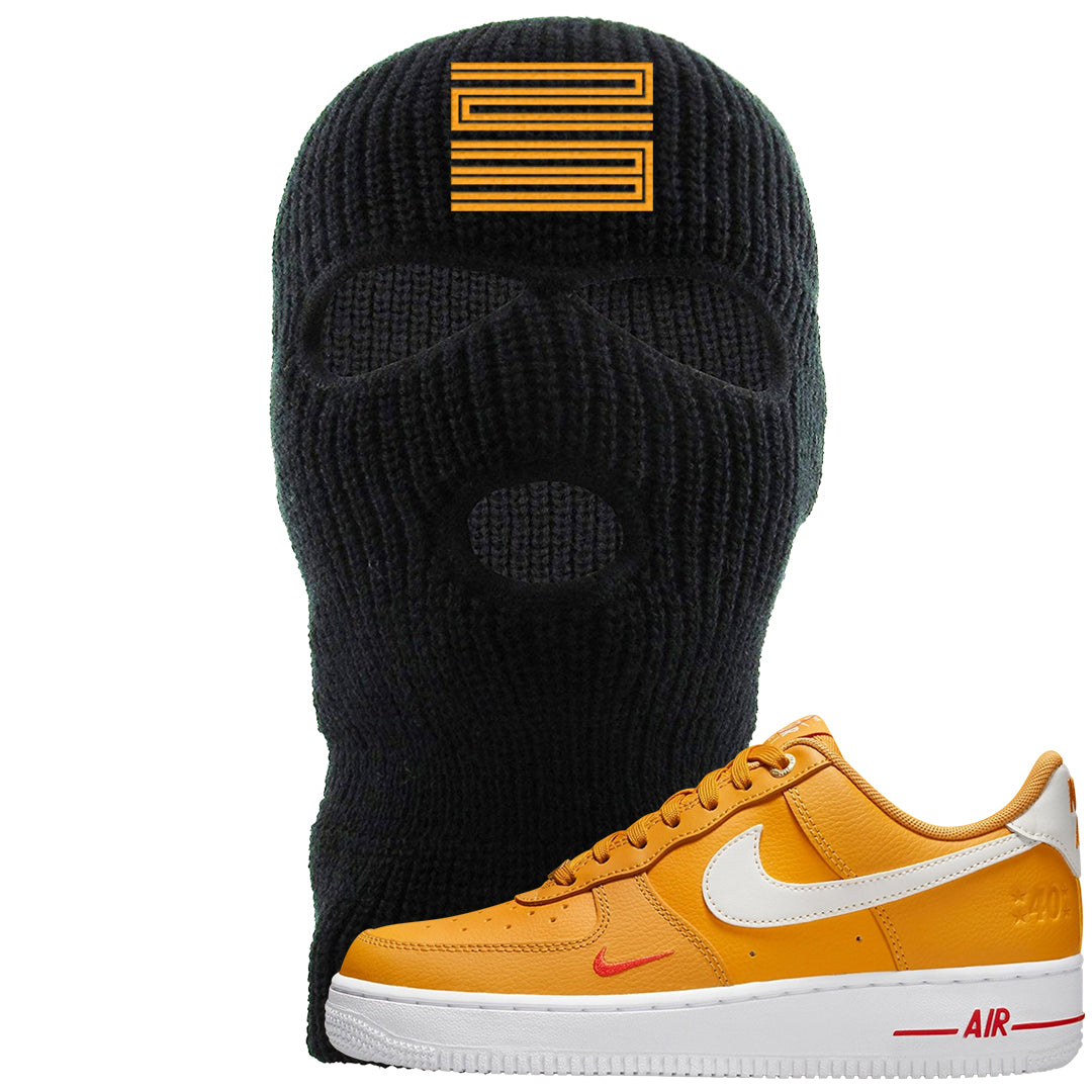 Yellow Ochre Low AF 1s Ski Mask | Double Line 23, Black
