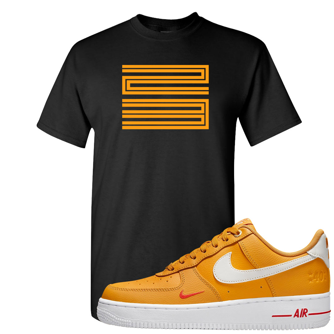 Yellow Ochre Low AF 1s T Shirt | Double Line 23, Black