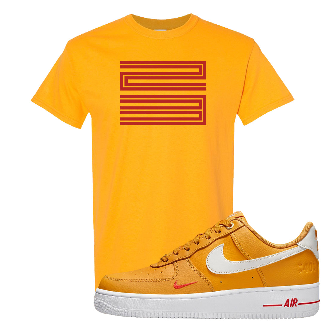 Yellow Ochre Low AF 1s T Shirt | Double Line 23, Gold