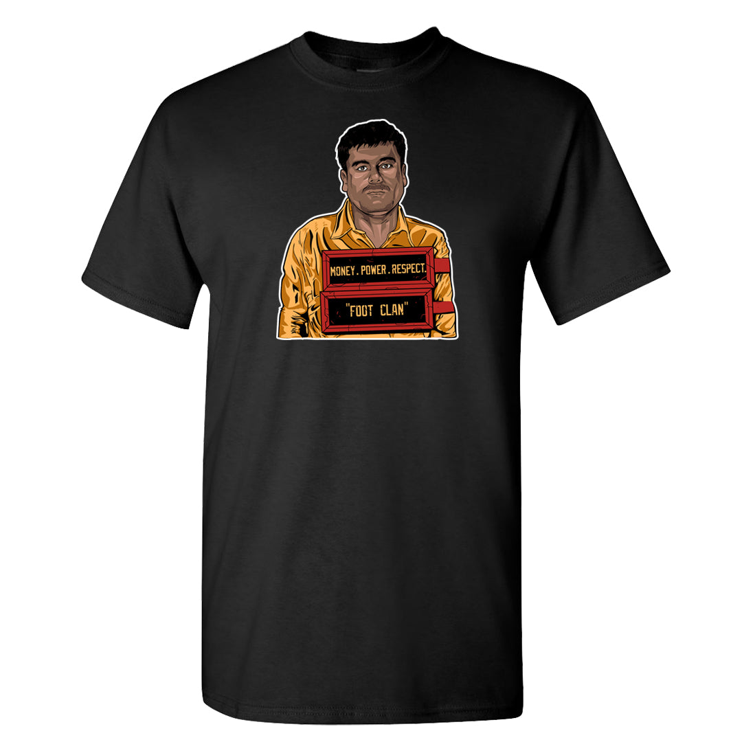 Yellow Ochre Low AF 1s T Shirt | El Chapo Illustration, Black