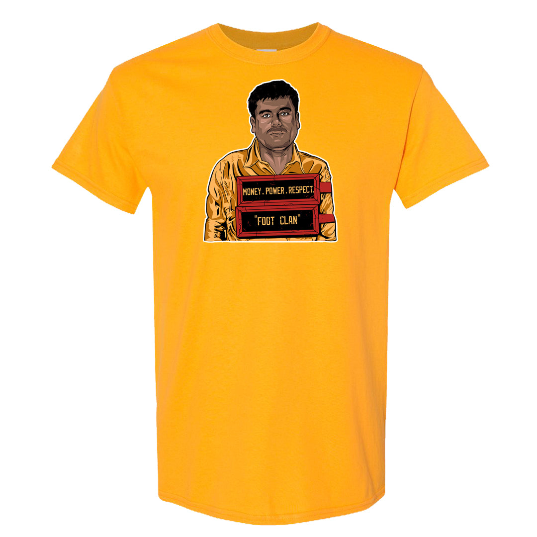 Yellow Ochre Low AF 1s T Shirt | El Chapo Illustration, Gold