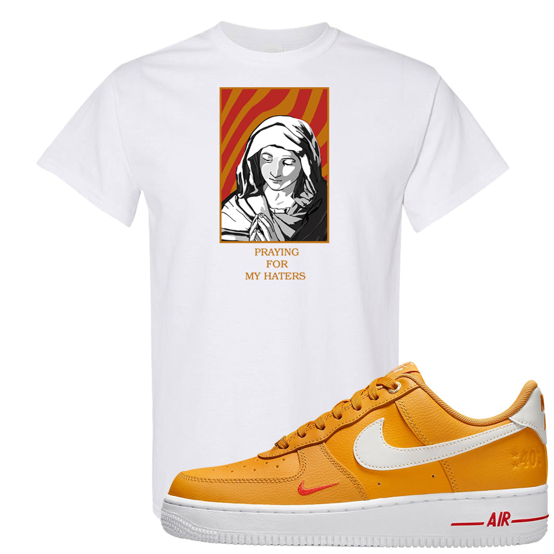 Yellow Ochre Low AF 1s T Shirt | God Told Me, White