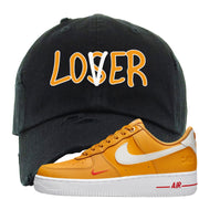 Yellow Ochre Low AF 1s Distressed Dad Hat | Lover, Black