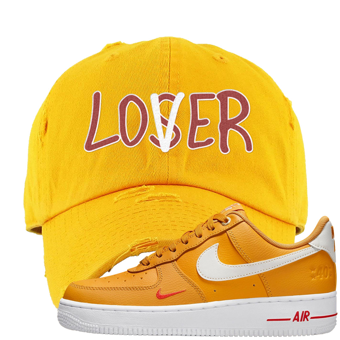 Yellow Ochre Low AF 1s Distressed Dad Hat | Lover, Gold