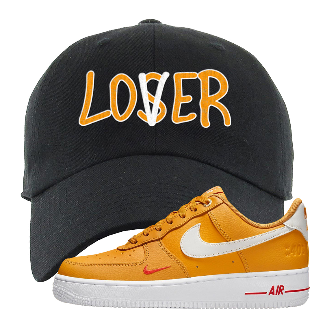 Yellow Ochre Low AF 1s Dad Hat | Lover, Black