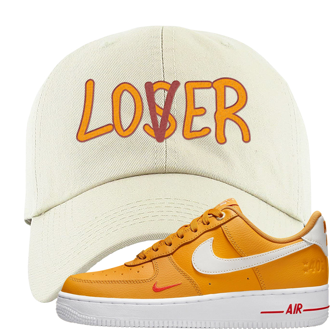 Yellow Ochre Low AF 1s Dad Hat | Lover, White
