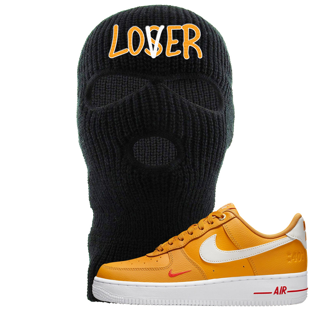 Yellow Ochre Low AF 1s Ski Mask | Lover, Black