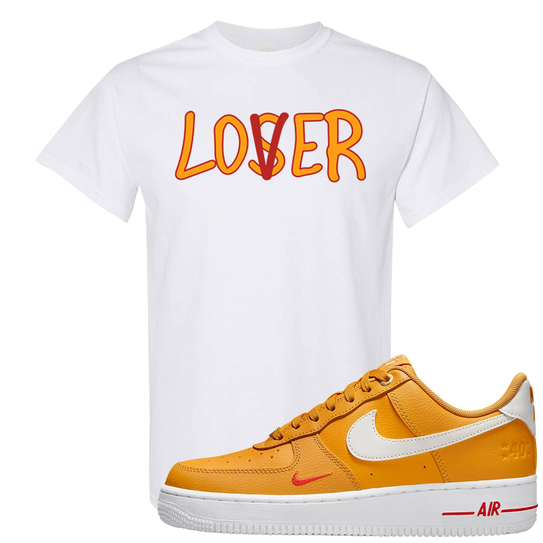 Yellow Ochre Low AF 1s T Shirt | Lover, White