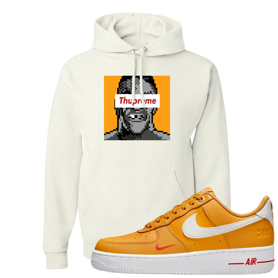 Yellow Ochre Low AF 1s Hoodie | Thupreme, White