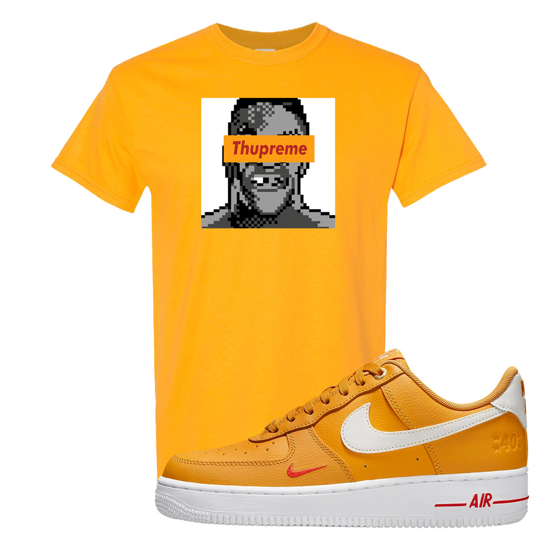 Yellow Ochre Low AF 1s T Shirt | Thupreme, Gold