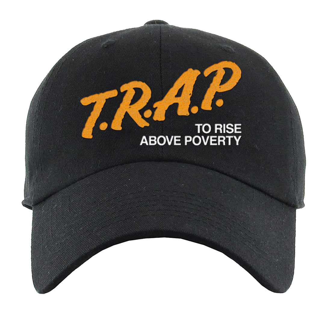 Yellow Ochre Low AF 1s Dad Hat | Trap To Rise Above Poverty, Black