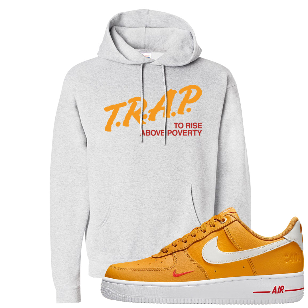 Yellow Ochre Low AF 1s Hoodie | Trap To Rise Above Poverty, Ash