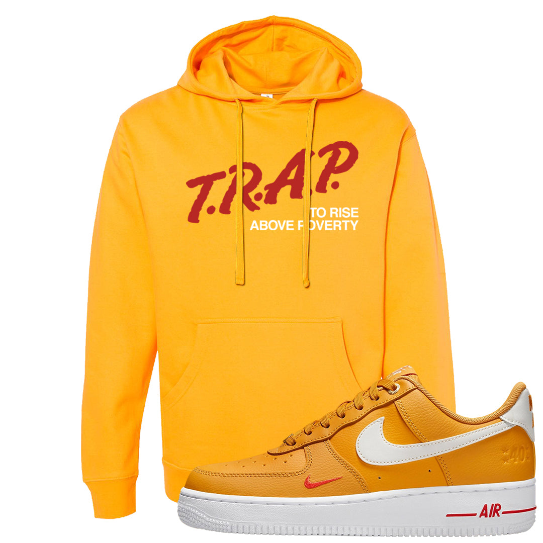 Yellow Ochre Low AF 1s Hoodie | Trap To Rise Above Poverty, Gold