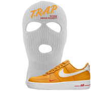 Yellow Ochre Low AF 1s Ski Mask | Trap To Rise Above Poverty, White