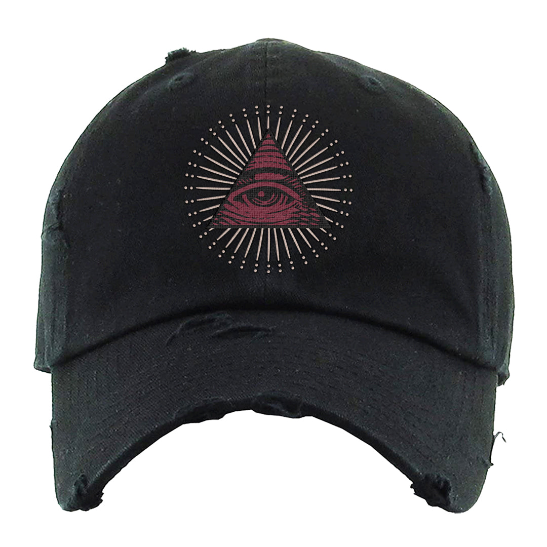 Team Red Gum AF 1s Distressed Dad Hat | All Seeing Eye, Black