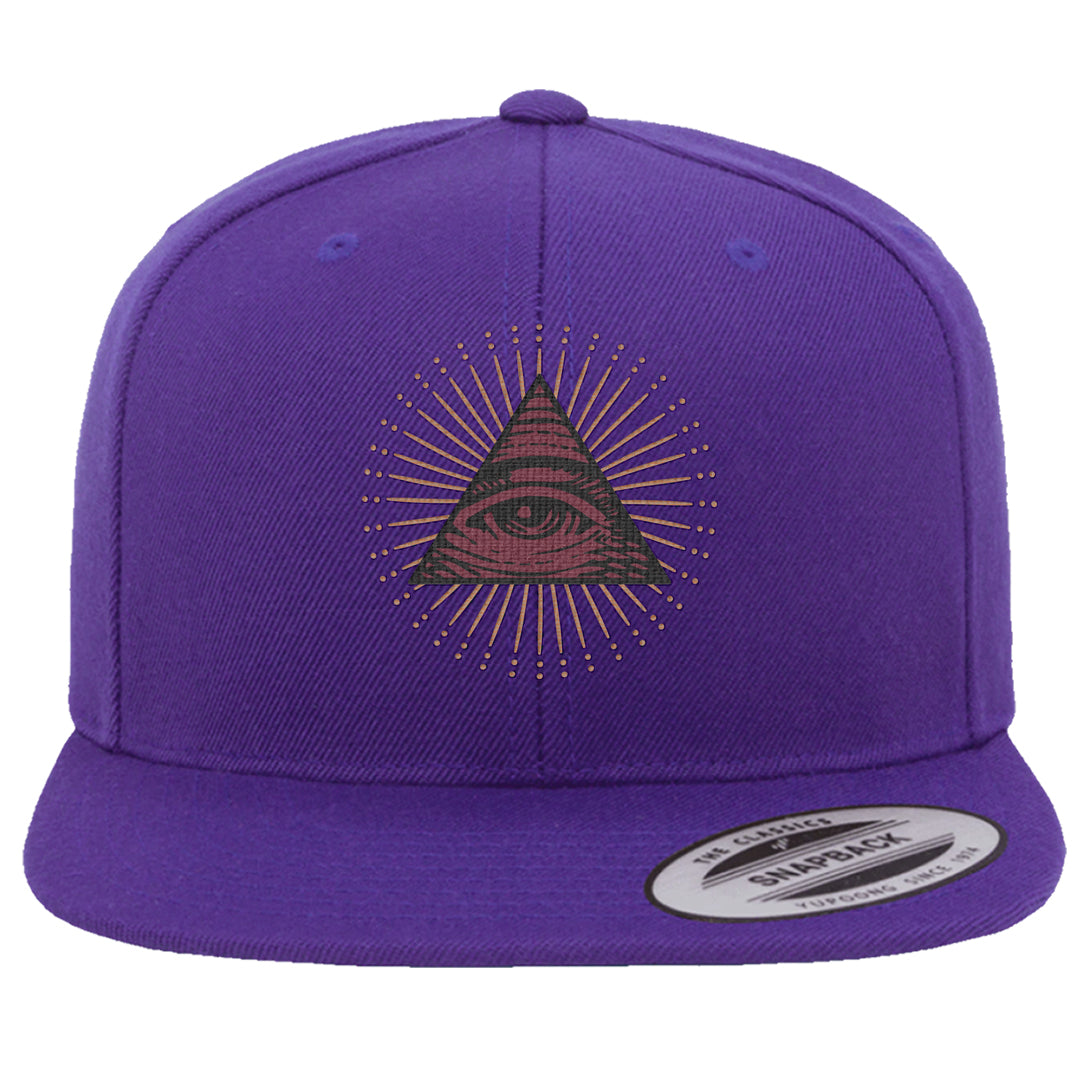 Team Red Gum AF 1s Snapback Hat | All Seeing Eye, Purple