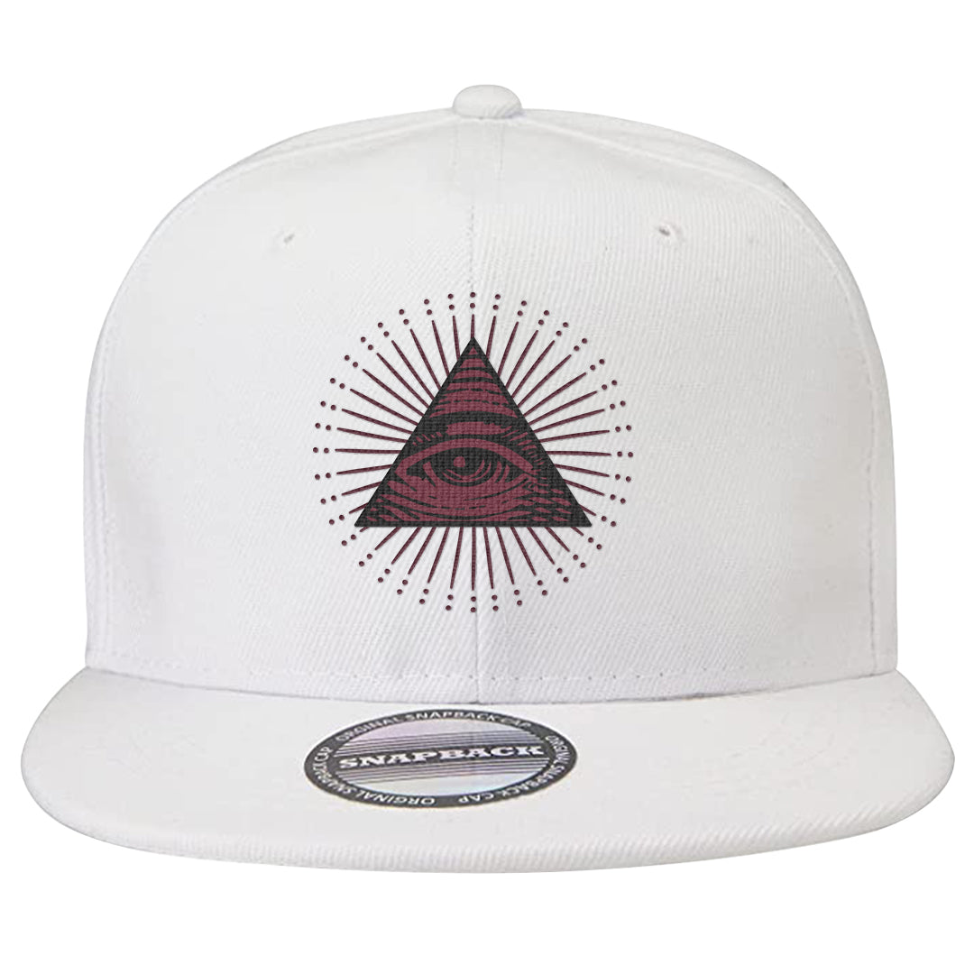 Team Red Gum AF 1s Snapback Hat | All Seeing Eye, White
