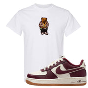 Team Red Gum AF 1s T Shirt | Sweater Bear, White