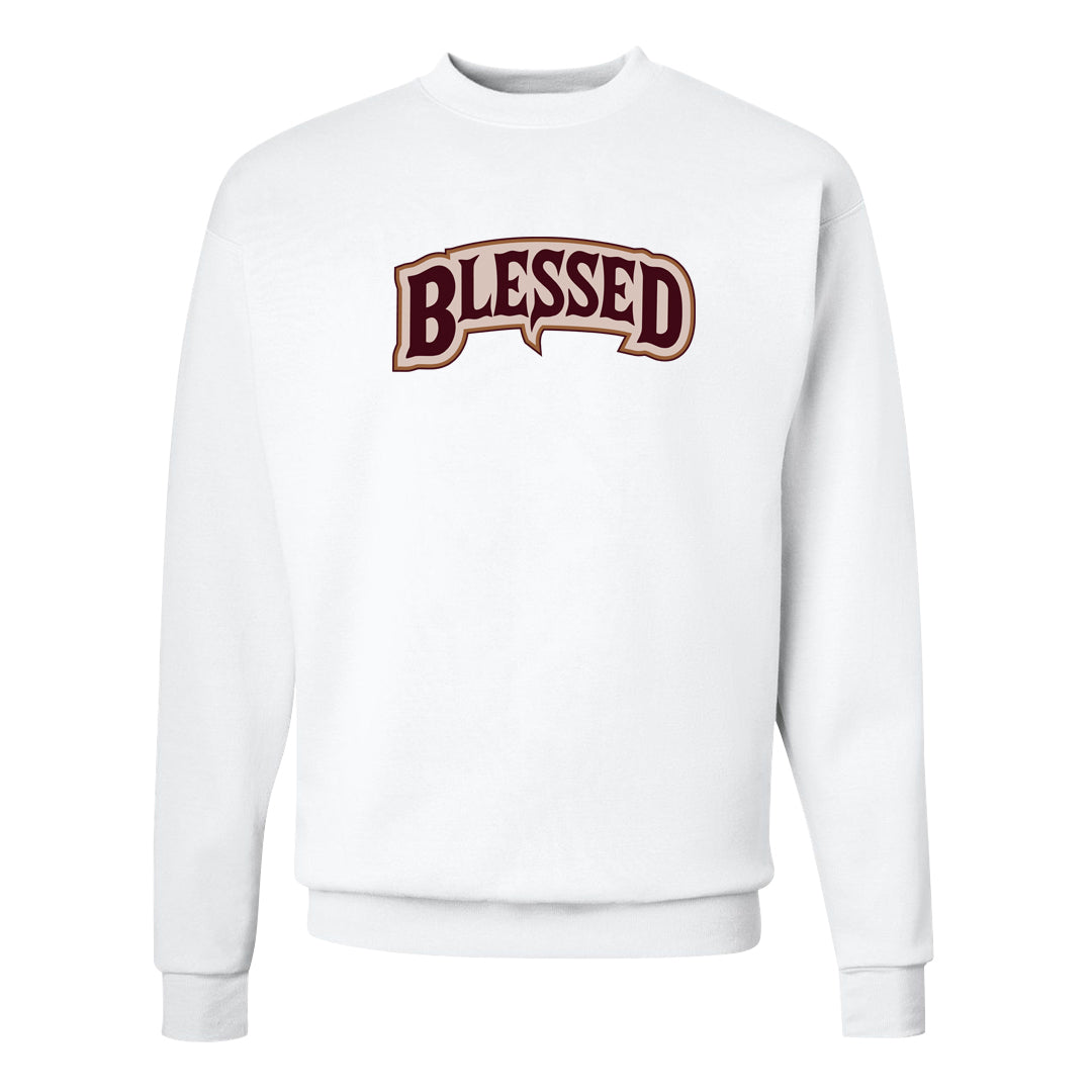 Team Red Gum AF 1s Crewneck Sweatshirt | Blessed Arch, White