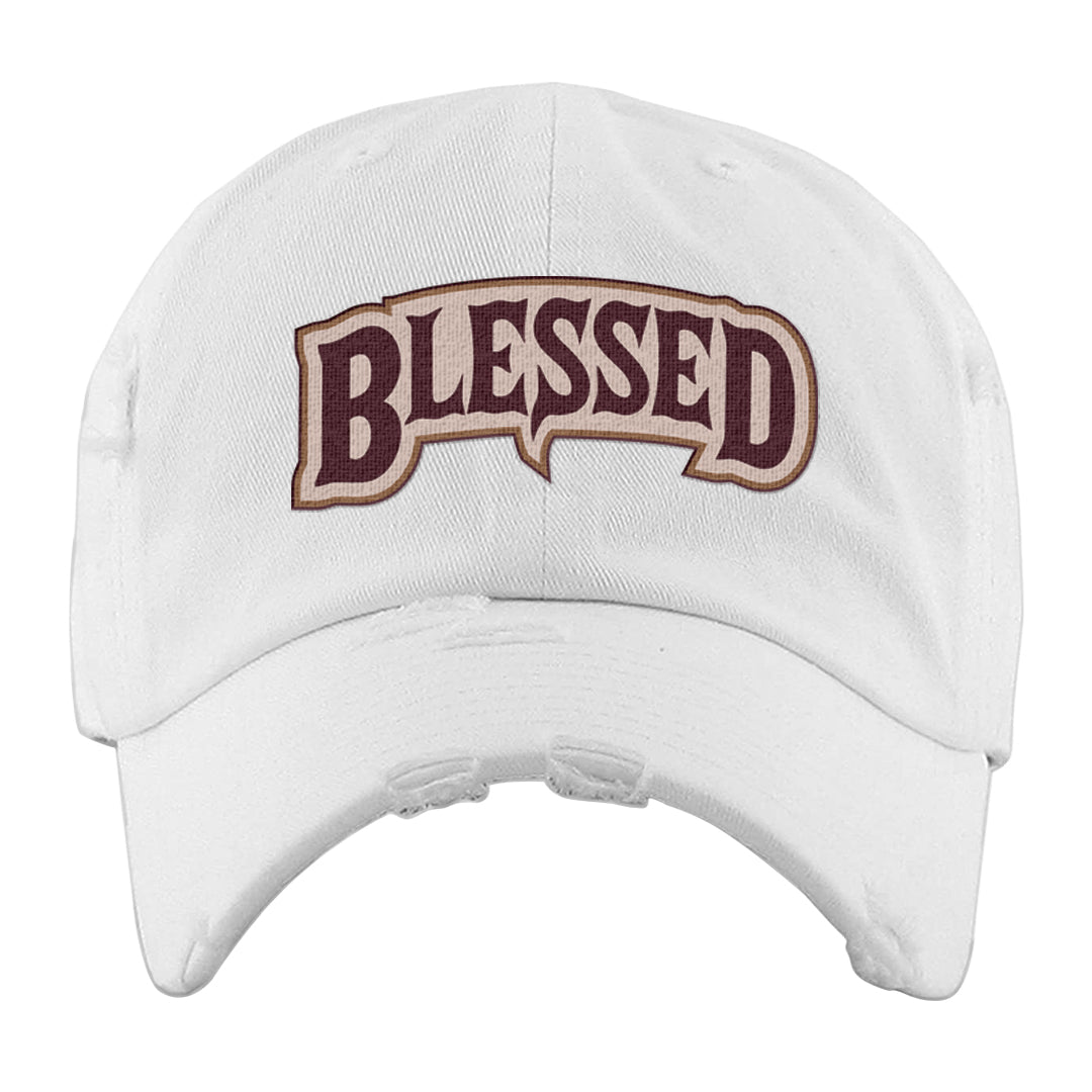 Team Red Gum AF 1s Distressed Dad Hat | Blessed Arch, White