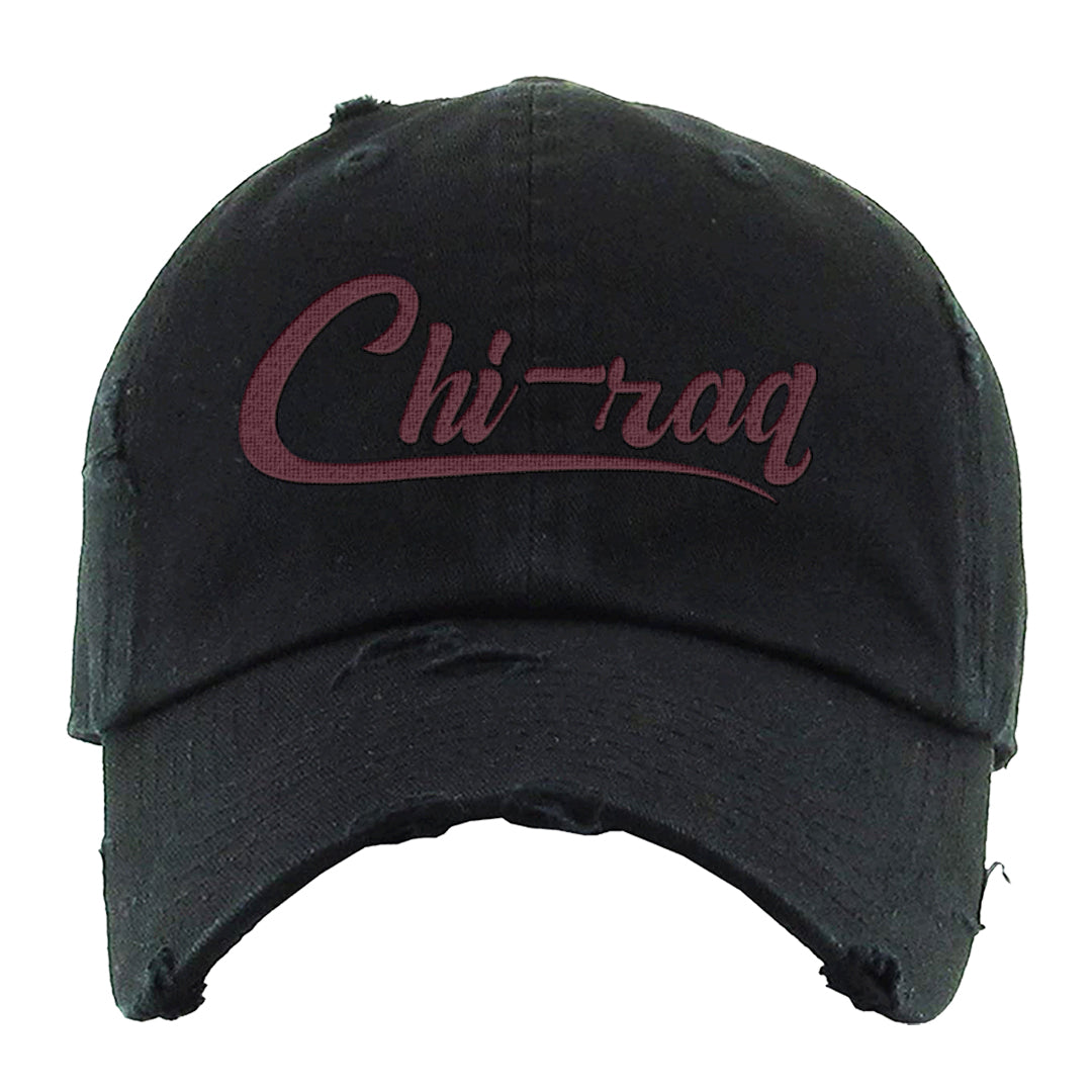 Team Red Gum AF 1s Distressed Dad Hat | Chiraq, Black