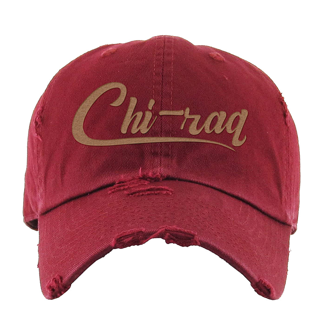 Team Red Gum AF 1s Distressed Dad Hat | Chiraq, Maroon