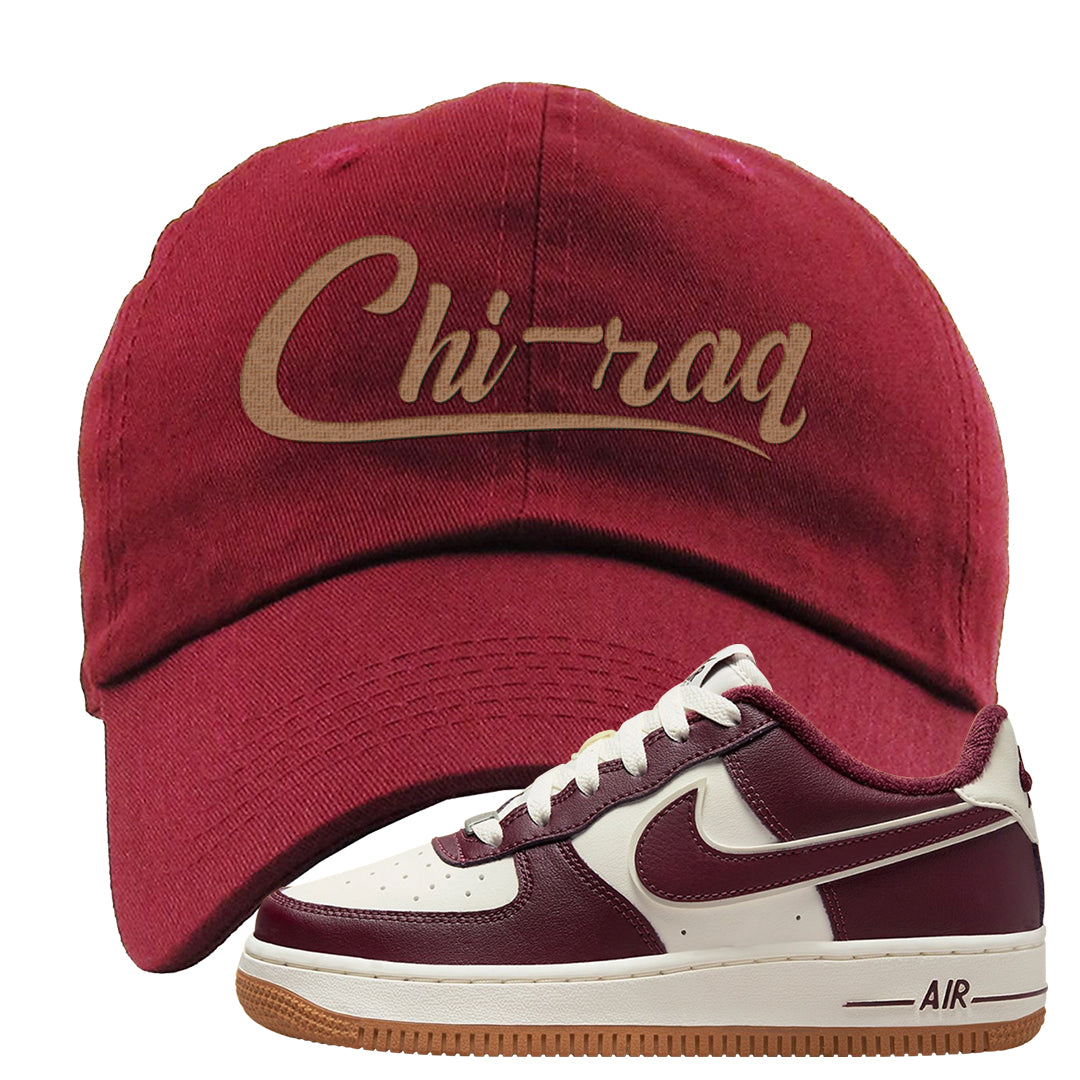 Team Red Gum AF 1s Dad Hat | Chiraq, Maroon