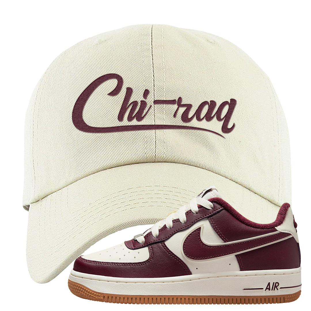 Team Red Gum AF 1s Dad Hat | Chiraq, White