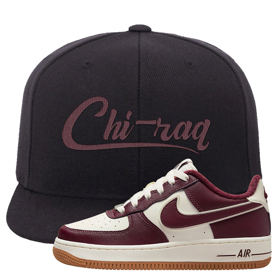 Team Red Gum AF 1s Snapback Hat | Chiraq, Black