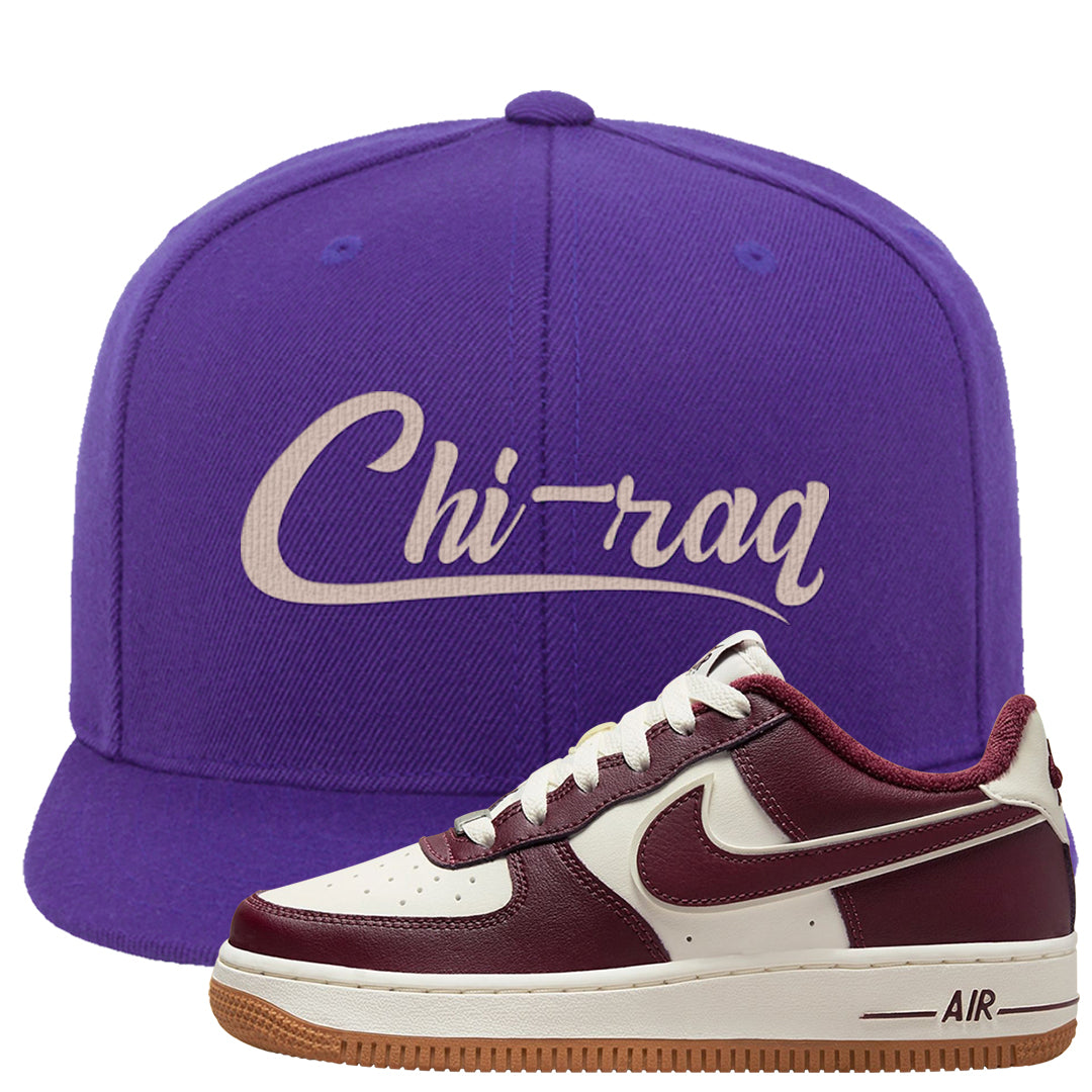 Team Red Gum AF 1s Snapback Hat | Chiraq, Purple