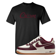 Team Red Gum AF 1s T Shirt | Chiraq, Black