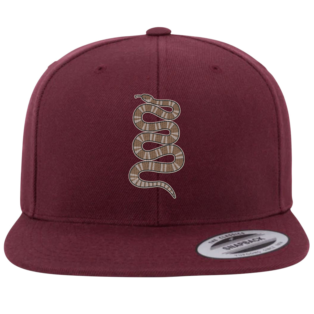 Team Red Gum AF 1s Snapback Hat | Coiled Snake, Maroon