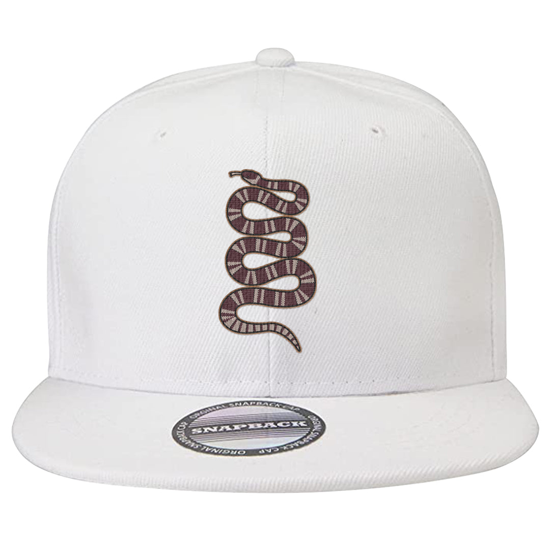 Team Red Gum AF 1s Snapback Hat | Coiled Snake, White