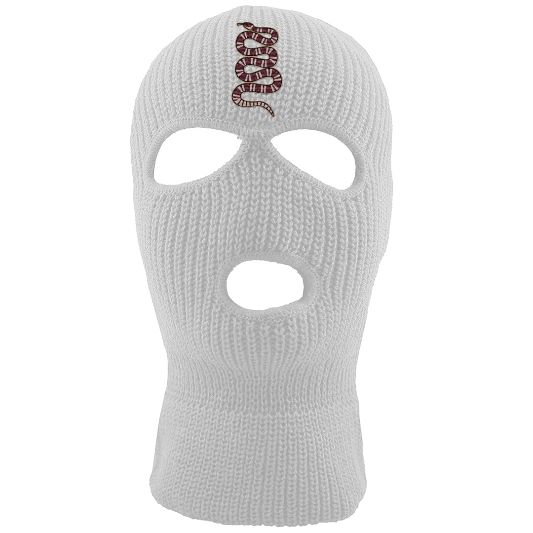 Team Red Gum AF 1s Ski Mask | Coiled Snake, White