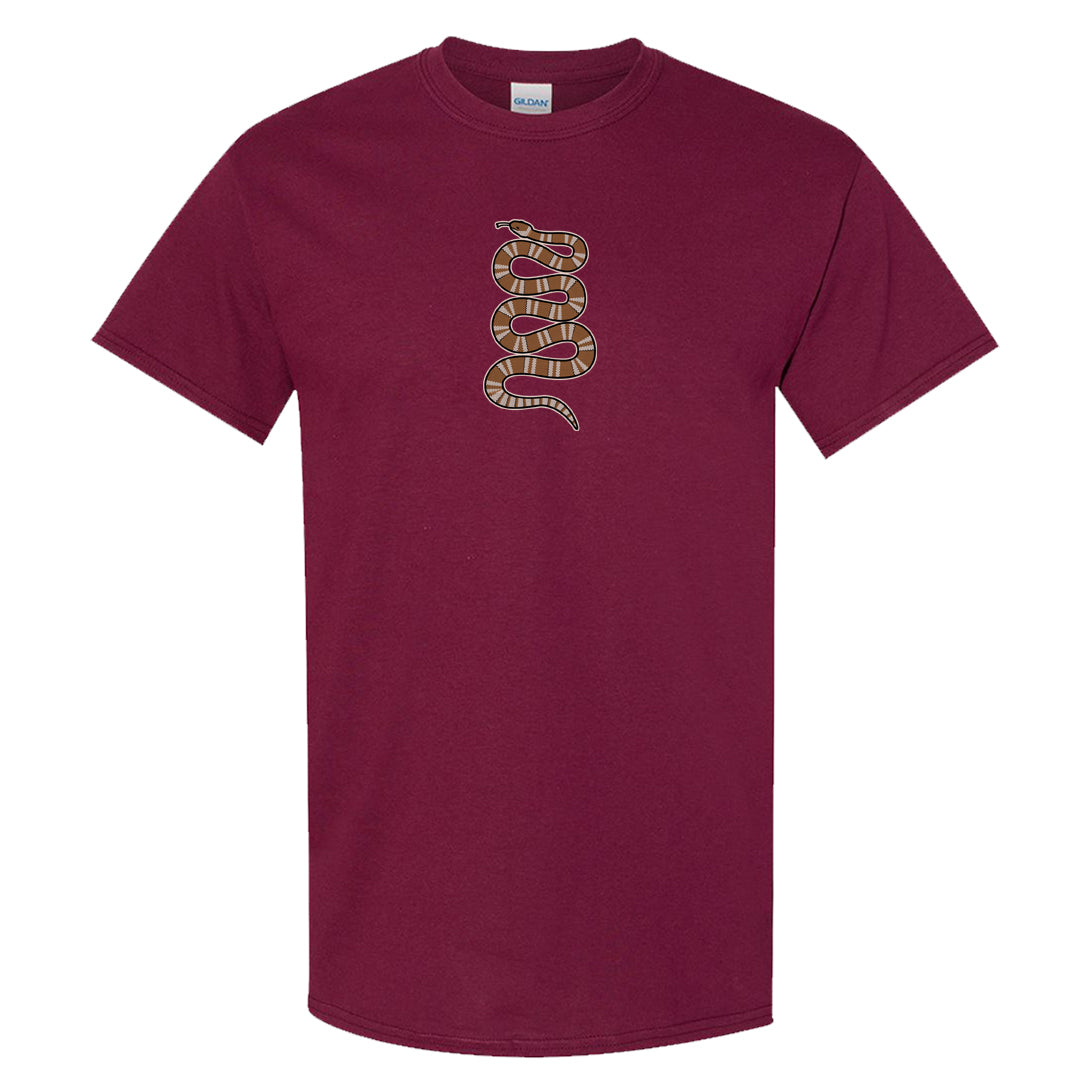 Team Red Gum AF 1s T Shirt | Coiled Snake, Maroon