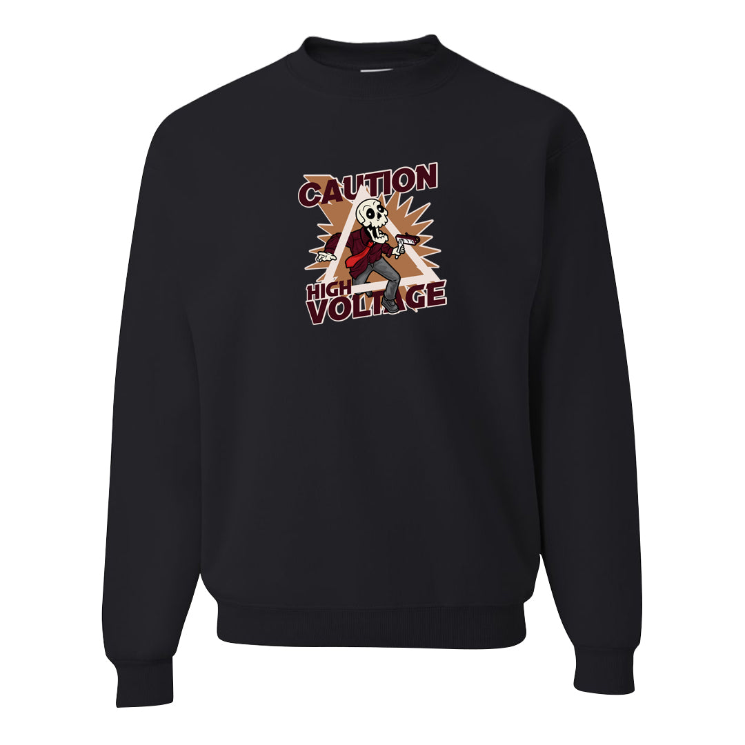 Team Red Gum AF 1s Crewneck Sweatshirt | Caution High Voltage, Black