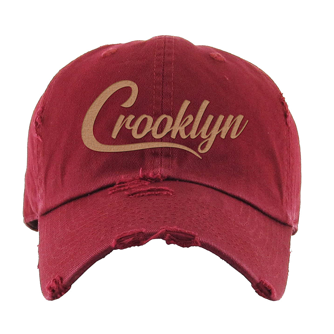 Team Red Gum AF 1s Distressed Dad Hat | Crooklyn, Maroon
