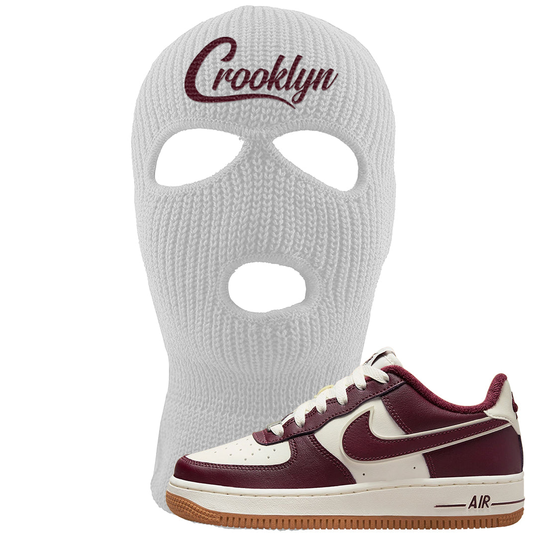 Team Red Gum AF 1s Ski Mask | Crooklyn, White