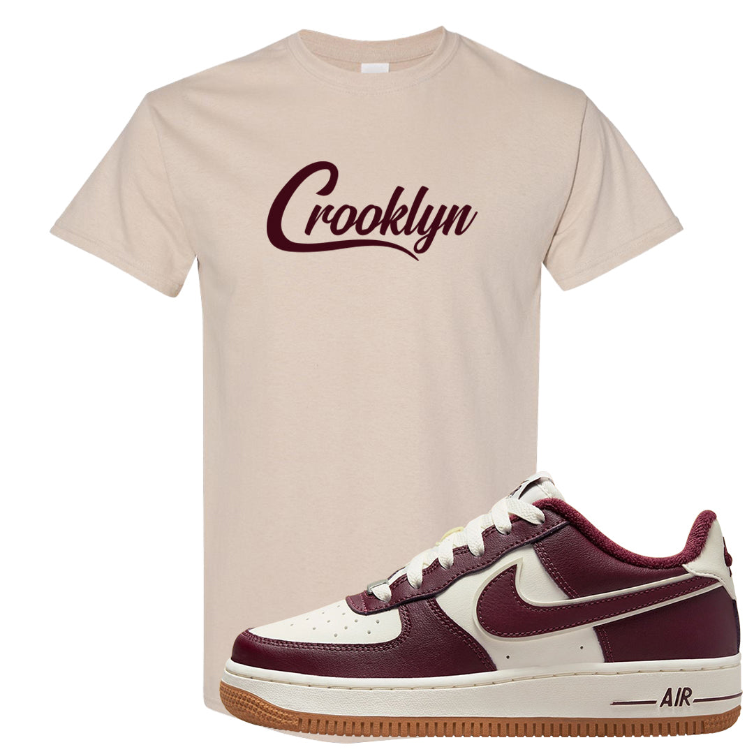 Team Red Gum AF 1s T Shirt | Crooklyn, Sand