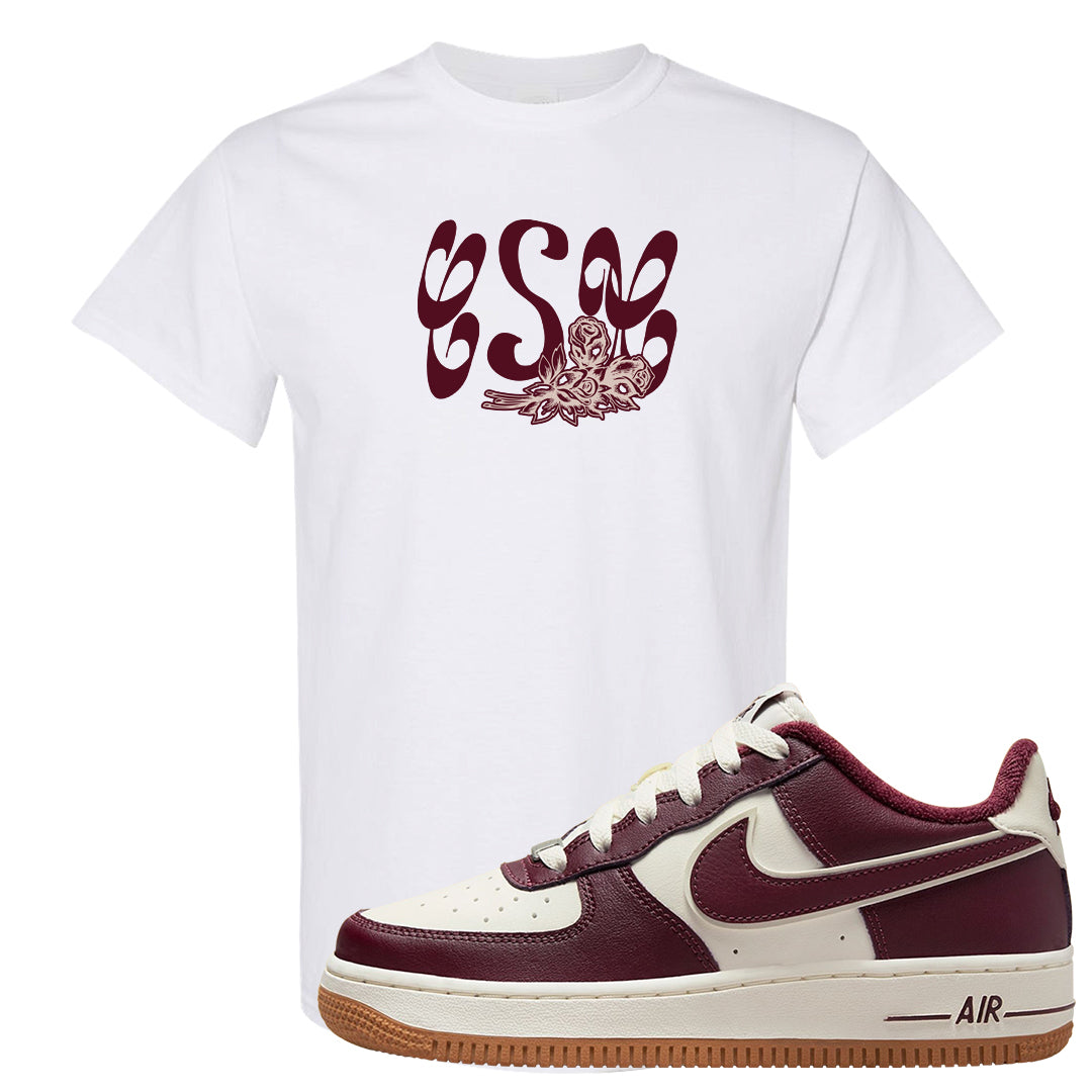 Team Red Gum AF 1s T Shirt | Certified Sneakerhead, White