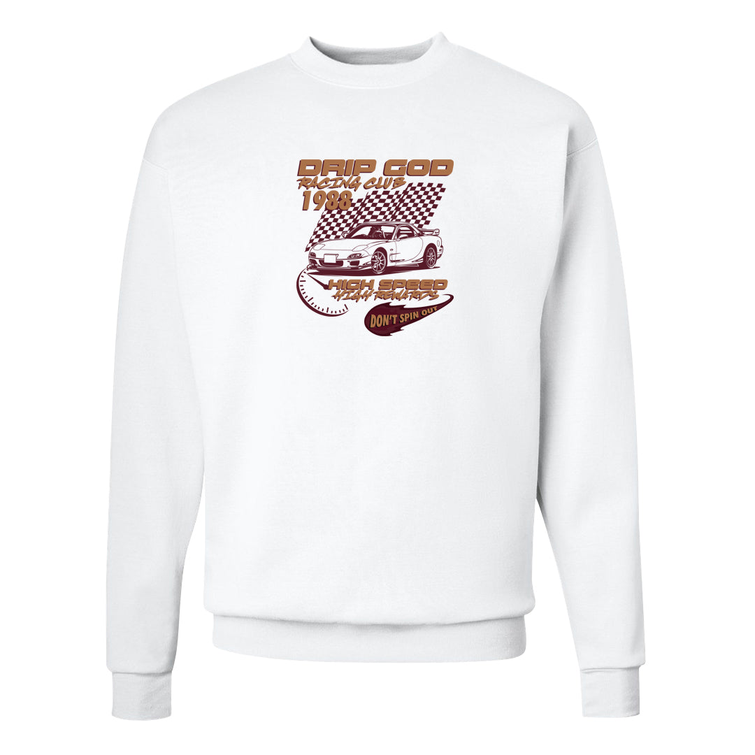 Team Red Gum AF 1s Crewneck Sweatshirt | Drip God Racing Club, White