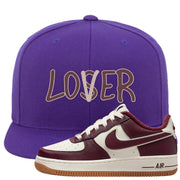 Team Red Gum AF 1s Snapback Hat | Lover, Purple