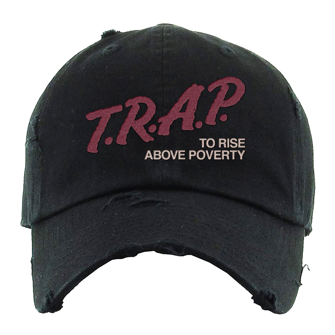 Team Red Gum AF 1s Distressed Dad Hat | Trap To Rise Above Poverty, Black