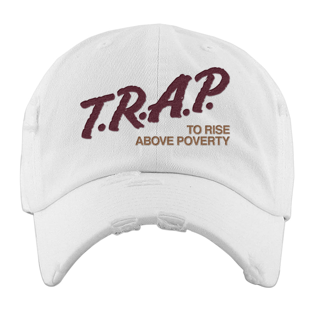 Team Red Gum AF 1s Distressed Dad Hat | Trap To Rise Above Poverty, White