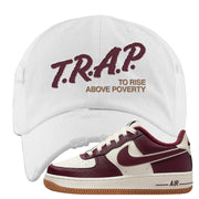 Team Red Gum AF 1s Distressed Dad Hat | Trap To Rise Above Poverty, White
