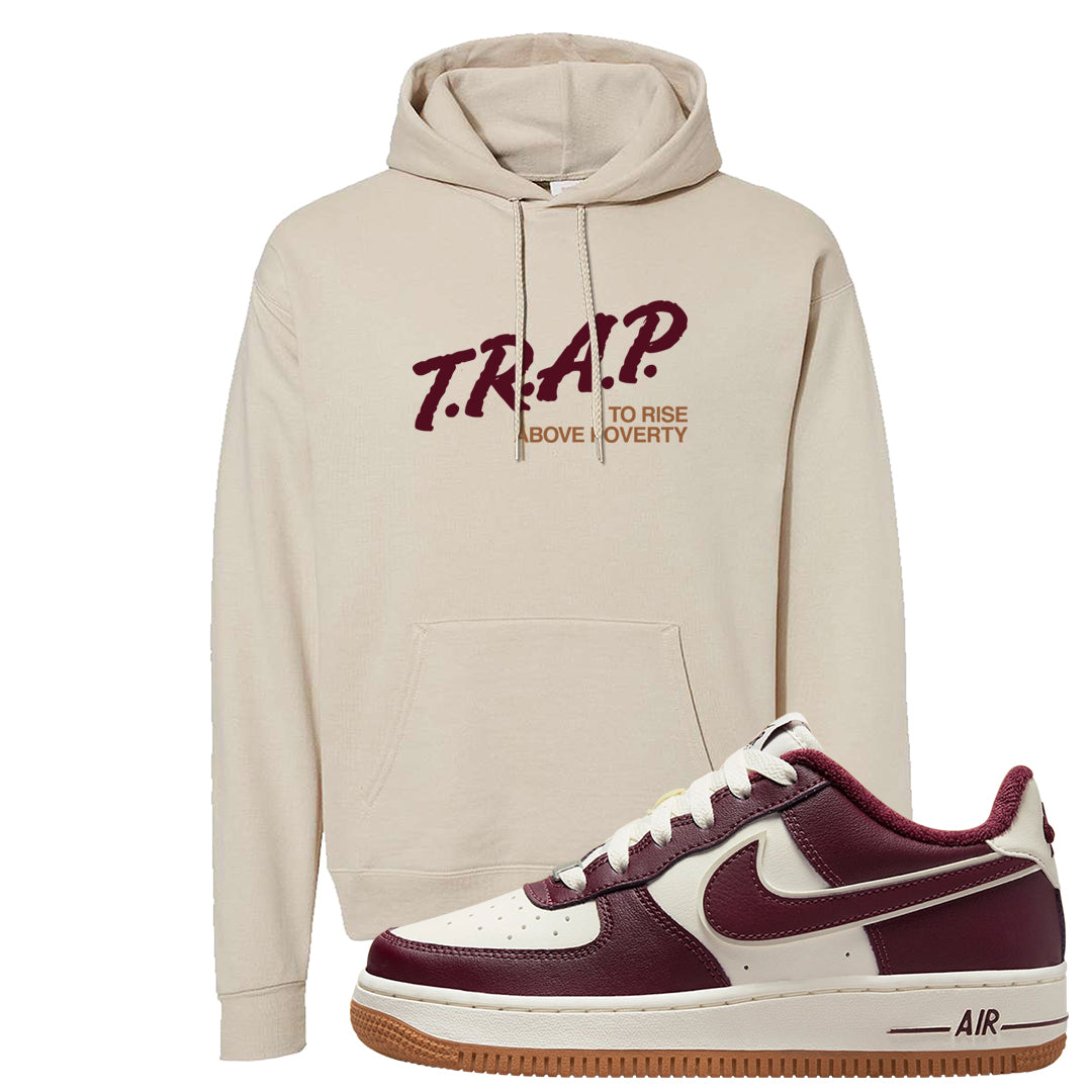 Team Red Gum AF 1s Hoodie | Trap To Rise Above Poverty, Sand